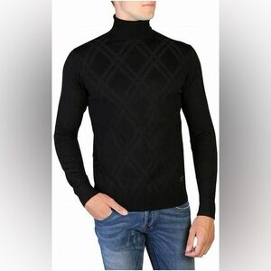 Yes Zee by Essenza Men’s Designer Turtleneck Sweater - XL - Black